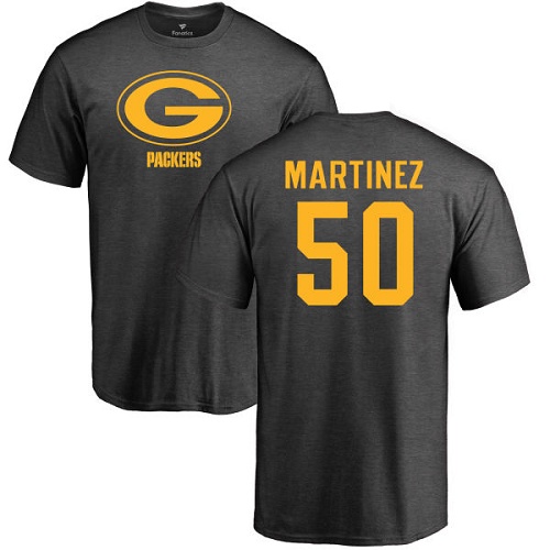 Men Green Bay Packers Ash #50 Martinez Blake One Color Nike NFL T Shirt